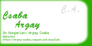 csaba argay business card